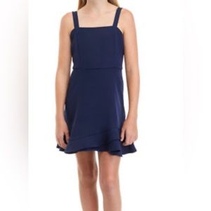 Navy Blue girls dress with ruffles.  Size 7/8